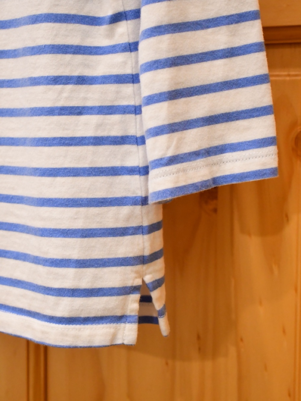 Talbots Authentic Cotton Striped 3/4 Sleeve Tee with Tulip Pocket M - Picture 4 of 6